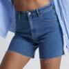 Abrand Jeans A Claudia Cut Off Mid Thigh Georgia Blue Denim Short Fashion 1 Abrand Jeans A Claudia Cut Off Mid Thigh Georgia Blue Denim Short Fashion