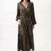 Among The Brave Twilight Black Animal LS Tiered Maxi Dress Fashion