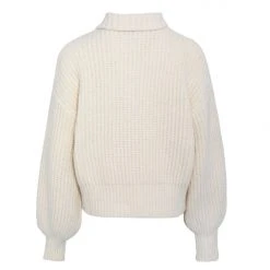 Among The Brave About Town Cream Chunky Zip Front Sweater Fashion