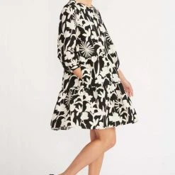 Flo & Frankie Sales Store 15 Staple The Label Fashion Alita Black White LS Mini Dress