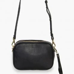 Federation The All Times Black Leather Cross Body Gold Hardware Bag