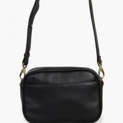 Federation The All Times Black Leather Cross Body Gold Hardware Bag