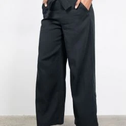 Among The Brave Fashion City Black Rayon Flat Front Pant