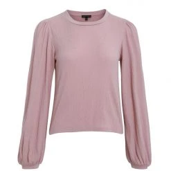Among The Brave Annabelle Blush LS Puff Sleeve Soft Textured Knit Top Fashion