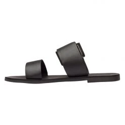Solsana April Double Buckle Black Slide