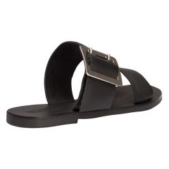 Solsana April Double Buckle Black Slide
