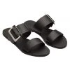 Solsana April Double Buckle Black Slide