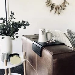 NED Collections Support Local Gifts Arm Chair Side Rest Black Wood Slats