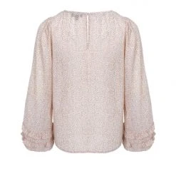 Among The Brave Ava Cream Ditsy Animal Double Ruffle Puff Sleeve Top