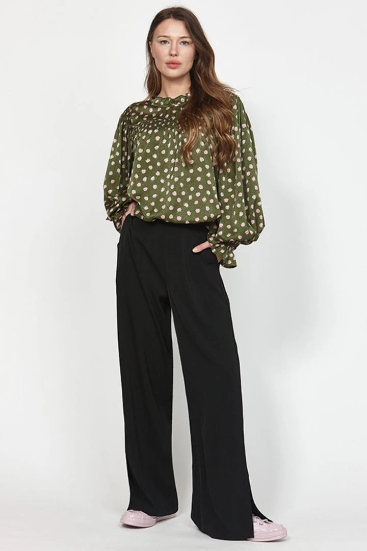 Leo + Be Inconsistent Khaki Floral Silky Top 3 Leo + Be Inconsistent Khaki Floral Silky Top