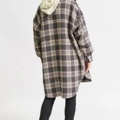 We Are The Others The Charcoal Brown Check Shacket