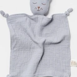 Over The Dandelions Organic Muslin Sleepy Bear Lovey Frost Home & Beauty