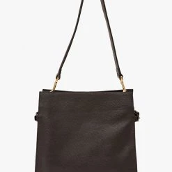 Saben Beatrice Black Leather Square Tote Bag