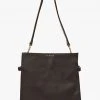 Saben Beatrice Black Leather Square Tote Bag