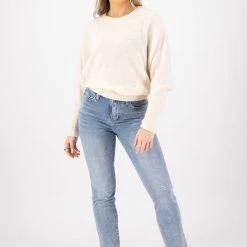 Among The Brave Comfort Me Ivory Batwing Mohair Blend Knit Fashion