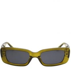 Reality Eyewear Bianca Olive Narrow Smoke Lens Sunglasses