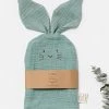 Over The Dandelions Organic Muslin With Terry Cloth Bunny Wash Glove Sage Home & Beauty