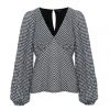 Among The Brave Bailey Black Gingham LS Balloon Sleeve Panel Bodice Bias Top Fashion 1 Among The Brave Bailey Black Gingham LS Balloon Sleeve Panel Bodice Bias Top Fashion