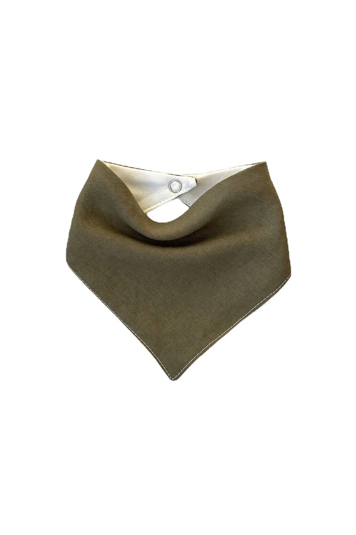 Pretty Kiwi Home & Beauty Bandana Bib Olive Linen 3 Pretty Kiwi Home & Beauty Bandana Bib Olive Linen
