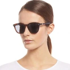 Le Specs Bandwagon Polarised Round Matte Tort Smoke Lens Sunglasses Accessories