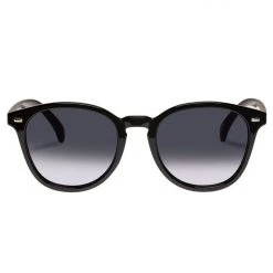 Le Specs Bandwagon Polarised Round Black Smoke Lens Sunglasses