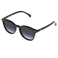 Le Specs Bandwagon Polarised Round Black Smoke Lens Sunglasses