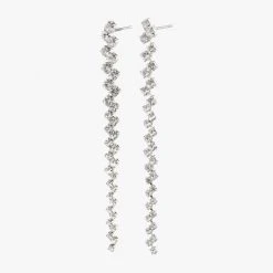 Pilgrim Belief Silver Crystal Dangling Stud Earrings