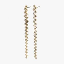 Pilgrim Accessories Belief Gold Crystal Dangling Stud Earrings