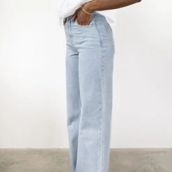 Among The Brave Fashion Billie Light Blue High Waist Long Wide Leg Denim Jean