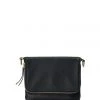 Harry & Co Accessories Bobi Leather Fold Over Black Clutch With Gold Chain 2 Harry & Co Accessories Bobi Leather Fold Over Black Clutch With Gold Chain