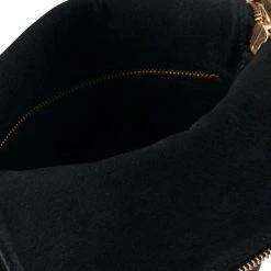 Harry & Co Accessories Bobi Leather Fold Over Black Clutch With Gold Chain