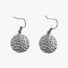 Flo Gives Back 15% To Women In Need Small Hammered Circle Rhodium Earring