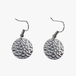 Flo Gives Back 15% To Women In Need Small Hammered Circle Rhodium Earring