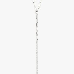 Pilgrim Accessories Serenity Fine Silver Double Chain With Crystals Necklace