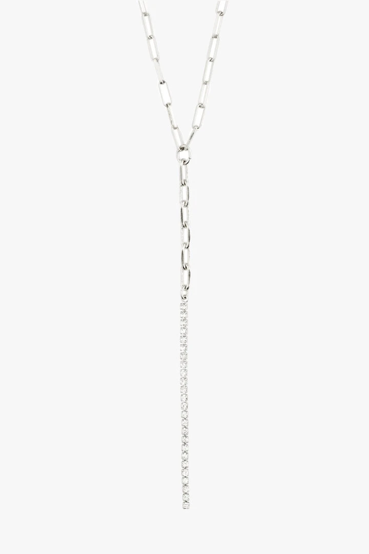 Pilgrim Accessories Serenity Fine Silver Double Chain With Crystals Necklace 3 Pilgrim Accessories Serenity Fine Silver Double Chain With Crystals Necklace