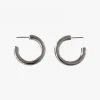 Flo Gives Back 15% To Women In Need Classic Thick Hoop Earrings Rhodium 2 Flo Gives Back 15% To Women In Need Classic Thick Hoop Earrings Rhodium