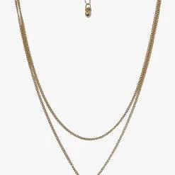 Flo Gives Back 15% To Women In Need Accessories Double Chain Heart Gold Necklace