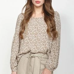 Leo + Be Fashion Breathtaking Camel Print Top
