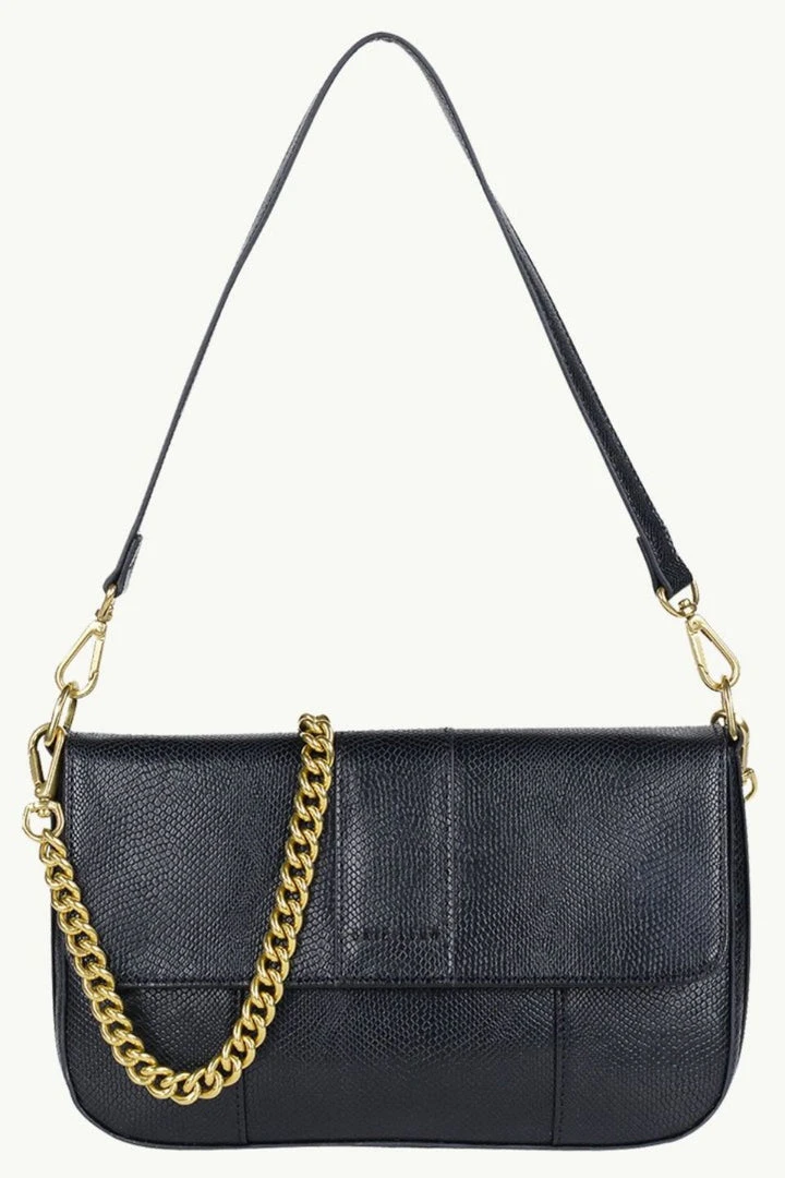 Brie Leon Accessories Isabel Black Snake Bag With Chain 5 Brie Leon Accessories Isabel Black Snake Bag With Chain