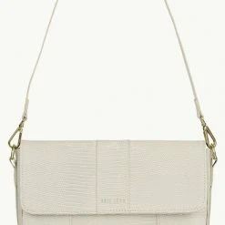 Brie Leon Accessories Isabel Stone Lizard Bag With Chain