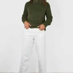 Among The Brave Brilliant Khaki Eyelash Yarn Roll Neck Knit 10 Among The Brave Brilliant Khaki Eyelash Yarn Roll Neck Knit