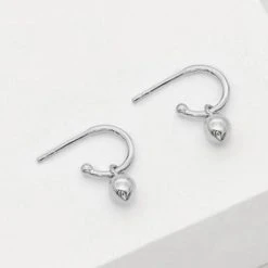 Linda Tahija Accessories Bud Base Hoop Earrings Sterling Silver