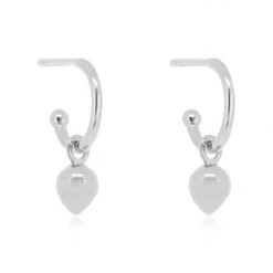 Linda Tahija Accessories Bud Base Hoop Earrings Sterling Silver