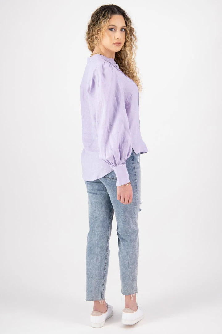 Among The Brave Fashion Hero Lilac Linen Pintuck LS Puff Sleeve Shirt 6 Among The Brave Fashion Hero Lilac Linen Pintuck LS Puff Sleeve Shirt