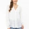Seeking Lola Wholesome White Lurex Button Down Shirt Fashion