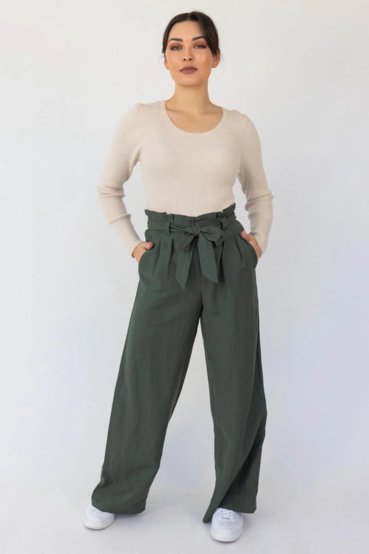 Among The Brave Galaxy Khaki Paper Bag Tie Waist Wide Leg Linen Pant Fashion 3 Among The Brave Galaxy Khaki Paper Bag Tie Waist Wide Leg Linen Pant Fashion