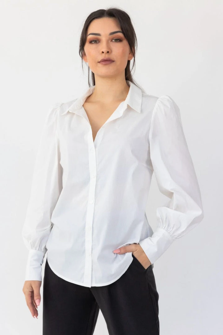 Among The Brave Fashion Champion White Cotton LS Puff Sleeve Shirt 5 Among The Brave Fashion Champion White Cotton LS Puff Sleeve Shirt