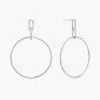 Ania Haie Chain Reaction Cable Link Large Fine Silver Hoop Earrings
