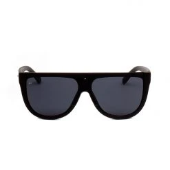 Prive Revaux The Coco Flat Top Rounded Black With Black Lens Sunglasses