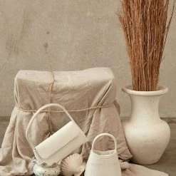 Brie Leon Accessories Camille White Croc Recycled PU Shoulder Bag